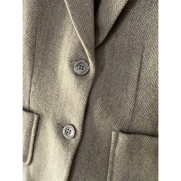 Vintage Y2K Old Navy Herringbone Wool Blazer Size S Fitted Short Academia Preppy - Picture 8 of 16